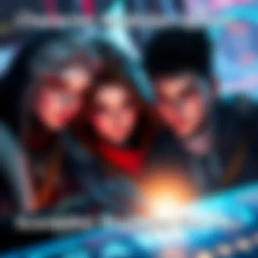 Character Modules Update Three main characters Viessa, Blair, and Sharen with their scored ancestor modules in a gaming interface