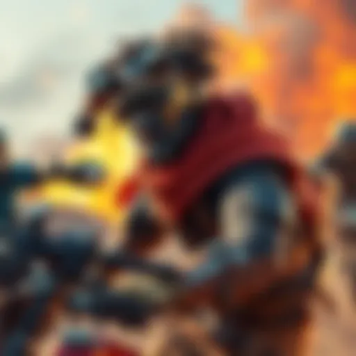 A dynamic scene showing Nomad, a distinct character with unique traits, engaging in an adventurous moment, captivating fans with his charisma.