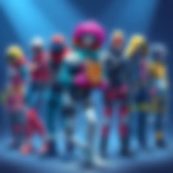 Character skins with clashing colors and mismatched outfits A variety of character skins featuring bright colors that clash and outfits that do not match, showcasing the customization issues players are unhappy about.
