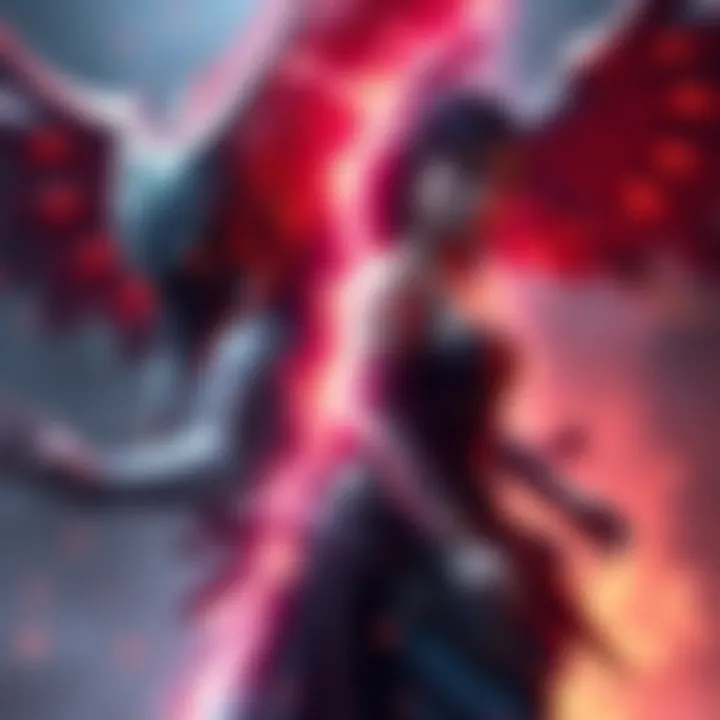 A powerful character undergoes a dramatic change, showcasing strength and new abilities, inspired by Shao Khan's evolution.