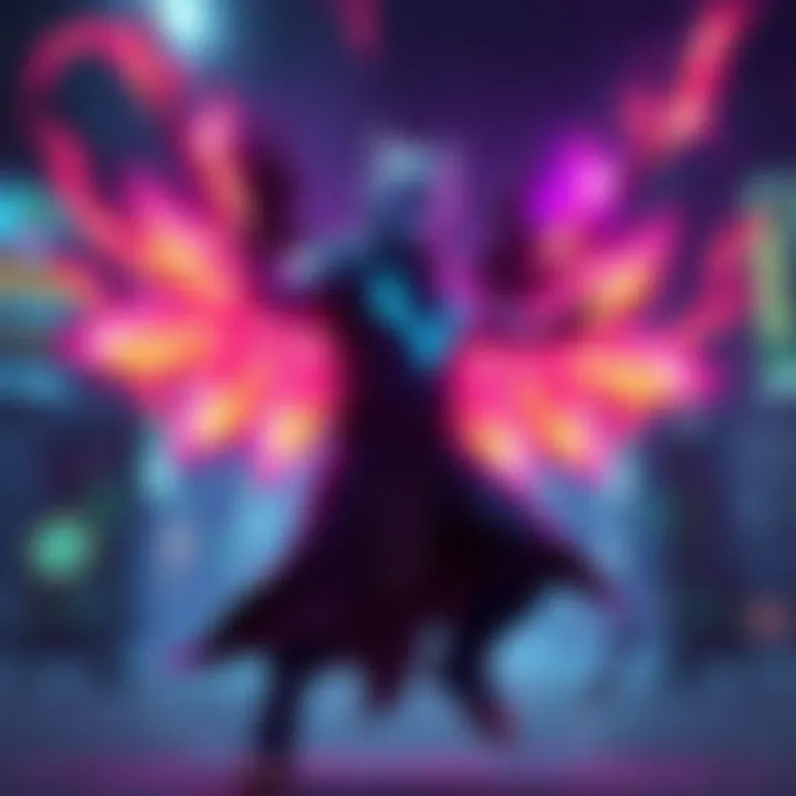 Character in transformation phase during ult Game character transforming with a slow animation, looking vulnerable and exposed in a competitive setting