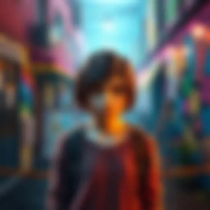 A character from the Life is Strange: True Colors game standing in a colorful environment, showcasing their emotions and depth of personality.