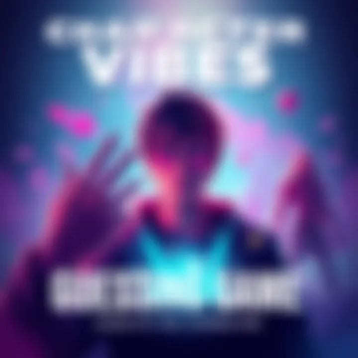A colorful graphic with hints about a main character, emphasizing energetic vibes and a fun atmosphere for guessing.