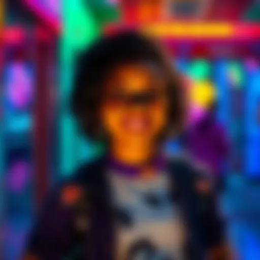 Zadie stands confidently with a smile, surrounded by a colorful background that reflects her lively personality