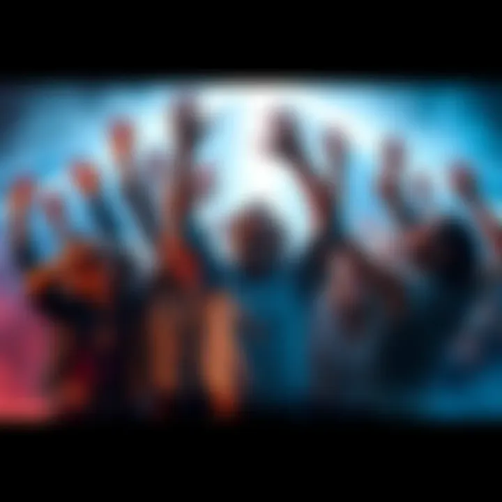 A group of characters joyfully celebrating as a bright light symbolizes the breaking of a curse