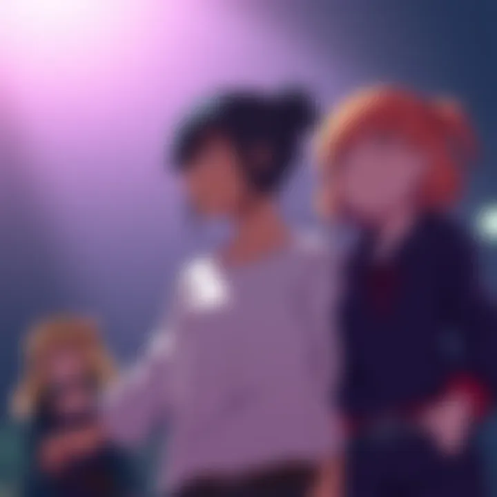 Three characters, representing Ana, Mizuki, and Cassidy, stand together looking determined, symbolizing support and strength in dealing with difficulties.