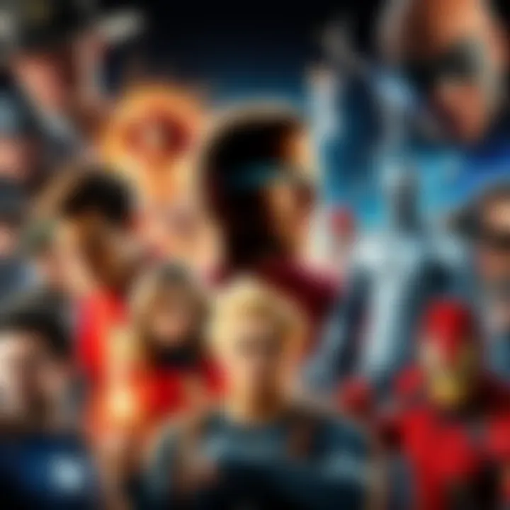 A collage of various popular media characters from movies, books, and games, showing their unique traits and styles.