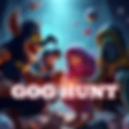 Several game characters loading in a cutscene during a GOG hunt, showcasing a fun gaming moment among friends.