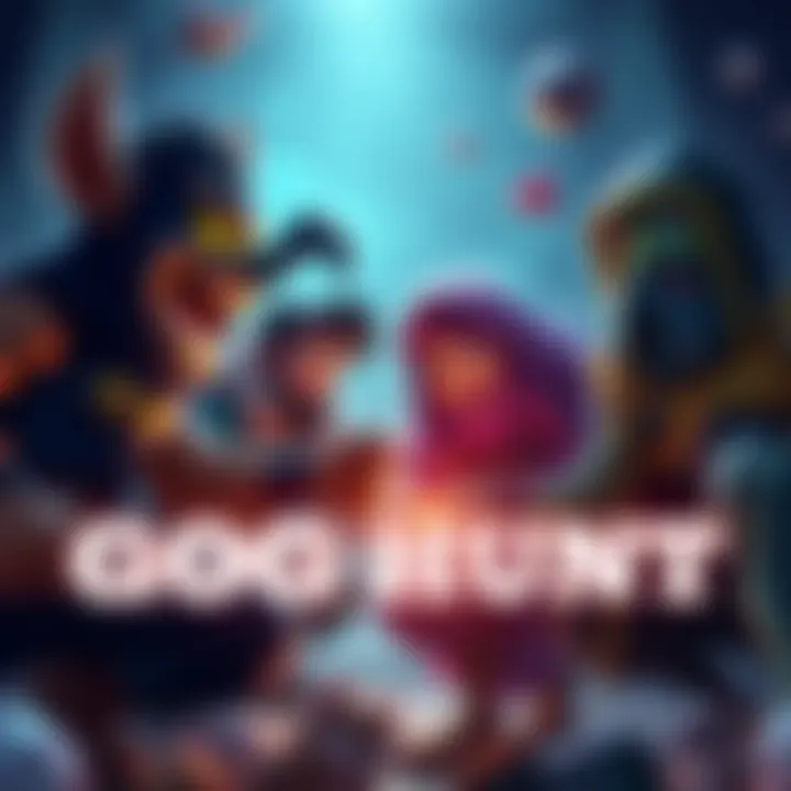 Several game characters loading in a cutscene during a GOG hunt, showcasing a fun gaming moment among friends.