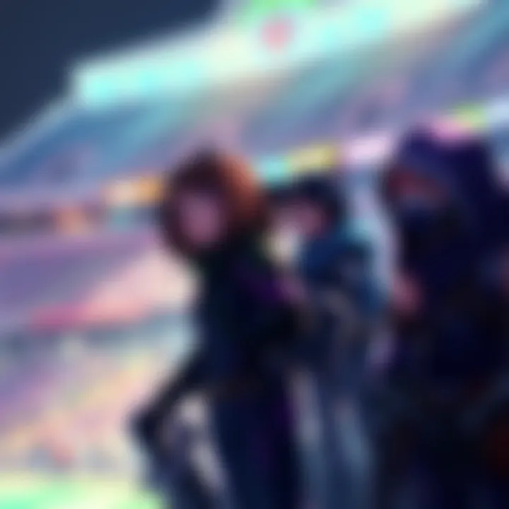 Characters Not Joining the Stadium Illustration showing characters Hog, Widow, Hanzo, and Sombra in a stadium setting looking disappointed