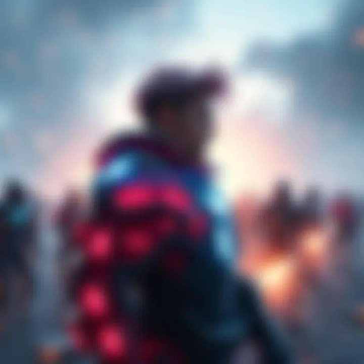 A charged Zarya character with glowing energy, standing on a control map, ready to engage opponents in battle.