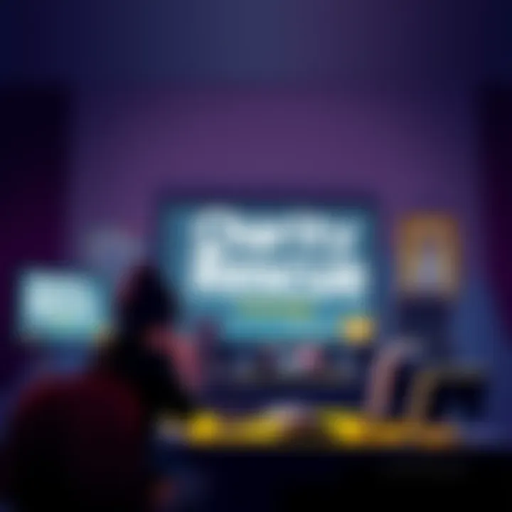 A streamer hosting a charity event with a cat-themed backdrop, encouraging donations for Lil Roar Cat Rescue.