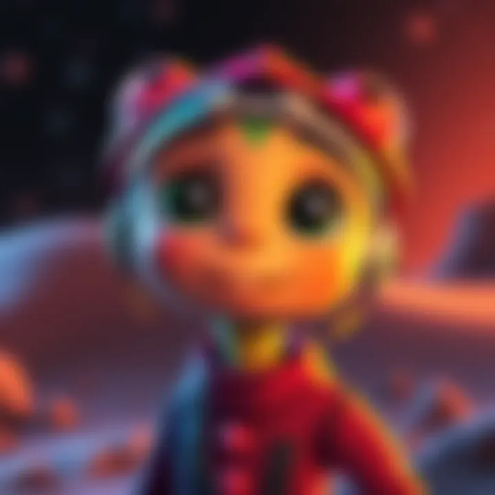 An adorable Martian character named Juno, created by artist Diana Naitari, showcasing a friendly expression and colorful design.