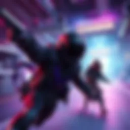 A character is chasing another character through a game environment, demonstrating strategies in a pursuit.