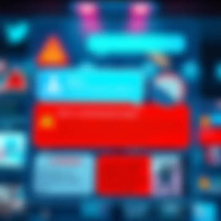 A visual representation of chat bans showing a digital chat interface with warning signs and memes, illustrating chat restrictions in an online community.