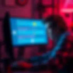 A frustrated person looking at their computer with connection error messages on the screen.