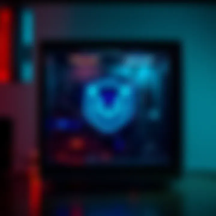 A disabled gaming PC with a broken screen and a Valorant logo, symbolizing cheaters facing consequences.