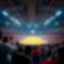 A stadium filled with spectators reacting to a cheating scandal involving clone conjuration power, highlighting the tension of the moment.