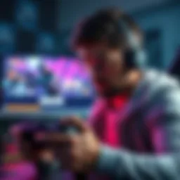 A frustrated gamer looking at a screen showing cheaters in Epic Games during a match