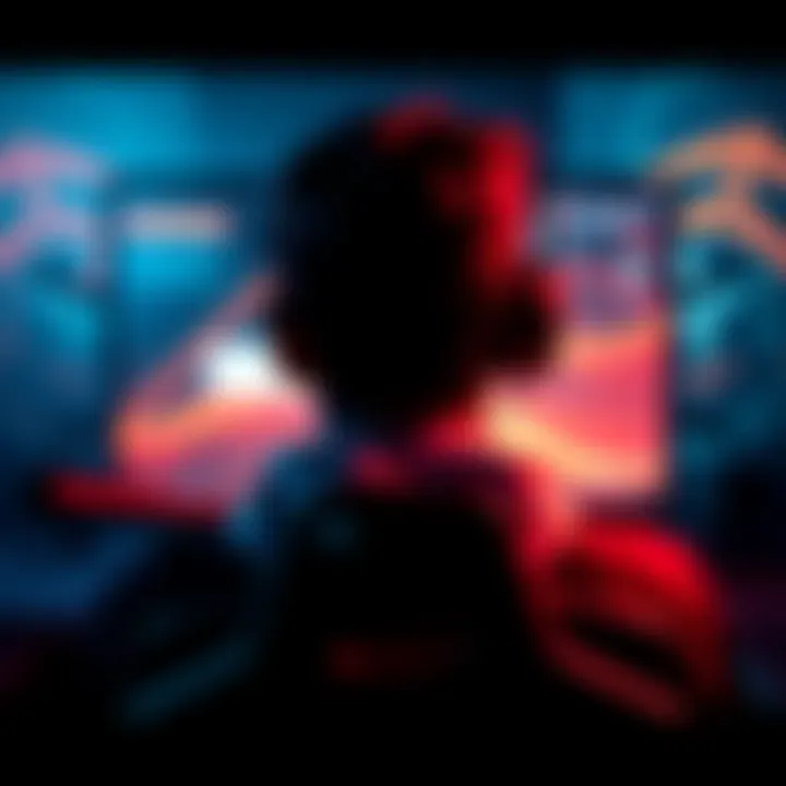 A gamer facing a temporary suspension screen displaying warnings about cheating, with a gaming console and headset in the background.