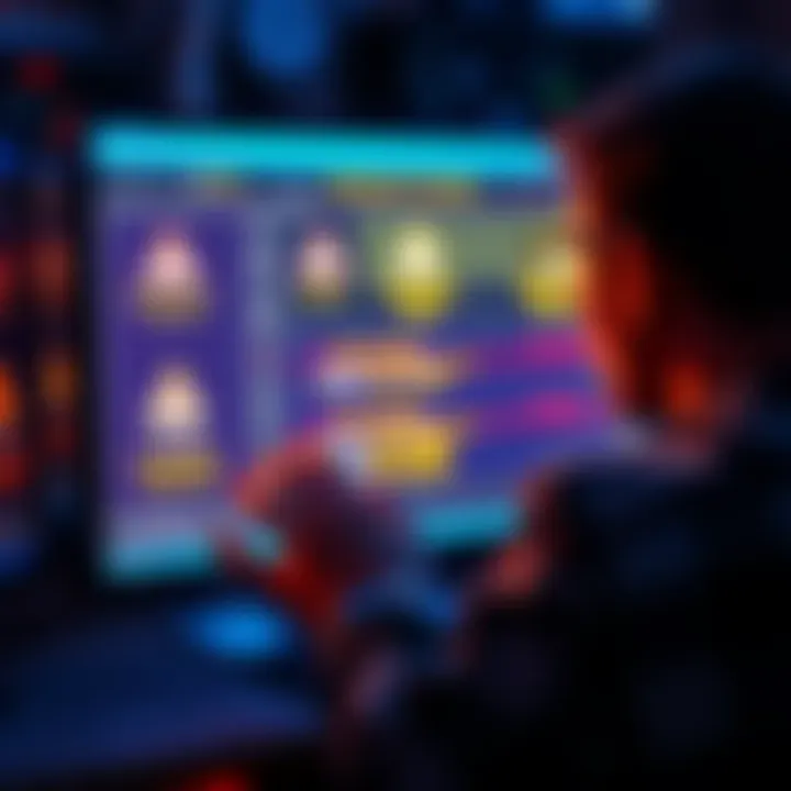A person looking at a computer screen showing server status updates with warning signs and connection issues