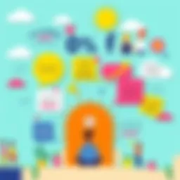 A bright and colorful infographic displaying positive quotes and cheerful illustrations to boost mood.