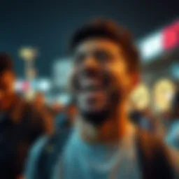 A person with a big smile, showing determination while facing a tough situation, embodying the phrase 'Lol that won't stop me buddy'