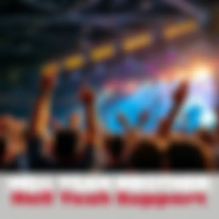 A group of people raising their hands and cheering enthusiastically at an event, expressing support and camaraderie.