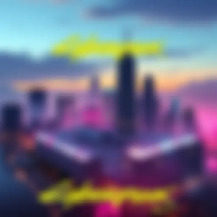 Chicago Revealed in Cyberpunk 2077 Sequel A digital art representation of Chicago's skyline with a futuristic style, featuring neon lights and cyberpunk elements