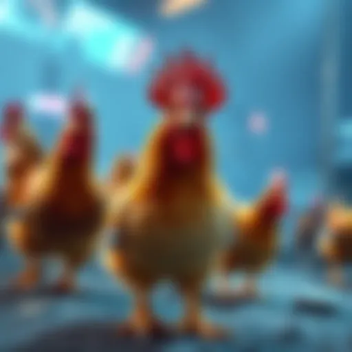 A collection of video game scenes featuring chickens as companions in various games.
