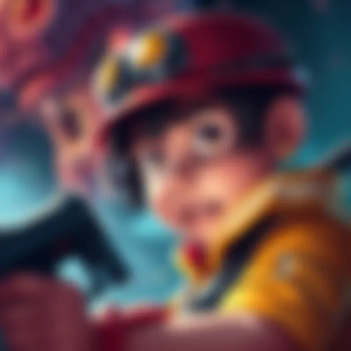 Chico dreaming of being a Monster Hunter Chico from PW looking at a Monster Hunter poster with excitement in his eyes