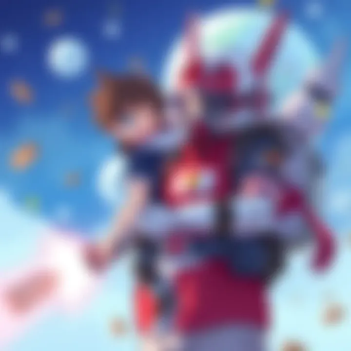 Chiikawa and Hachiware characters together, with Hachiware wearing a jetpack, in a playful scene.