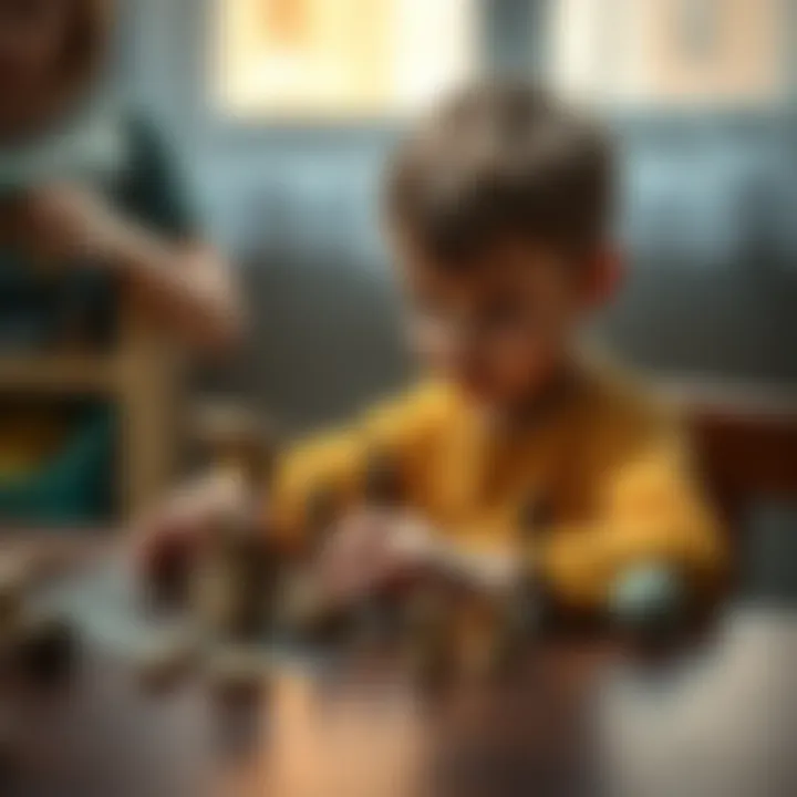 A young child shapes a clay rook at a table, demonstrating creativity and imagination.