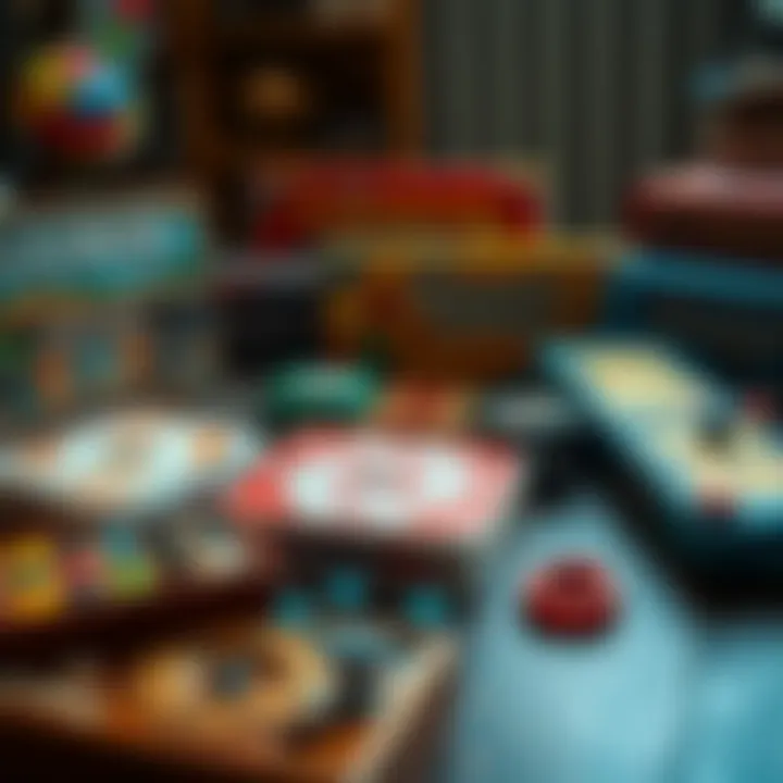 A collection of vintage and lesser-known board games from childhood on a table, evoking nostalgia.