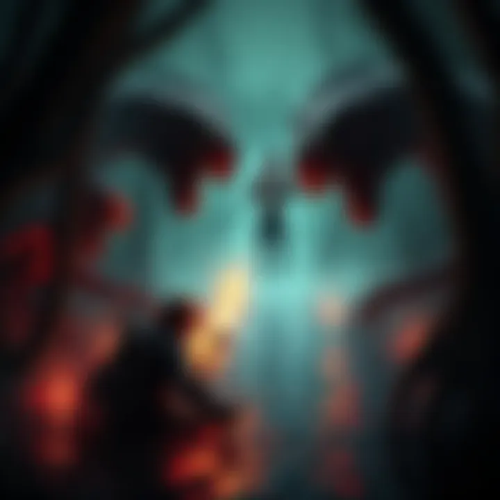 Childhood Fear with Swamp Monsters A gamer facing terrifying swamp monsters during a rescue mission in a dark, eerie swamp setting.