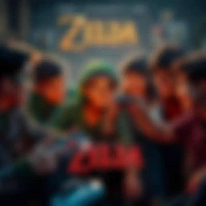 A group of friends sharing their favorite childhood video games, smiling and reminiscing about their experiences