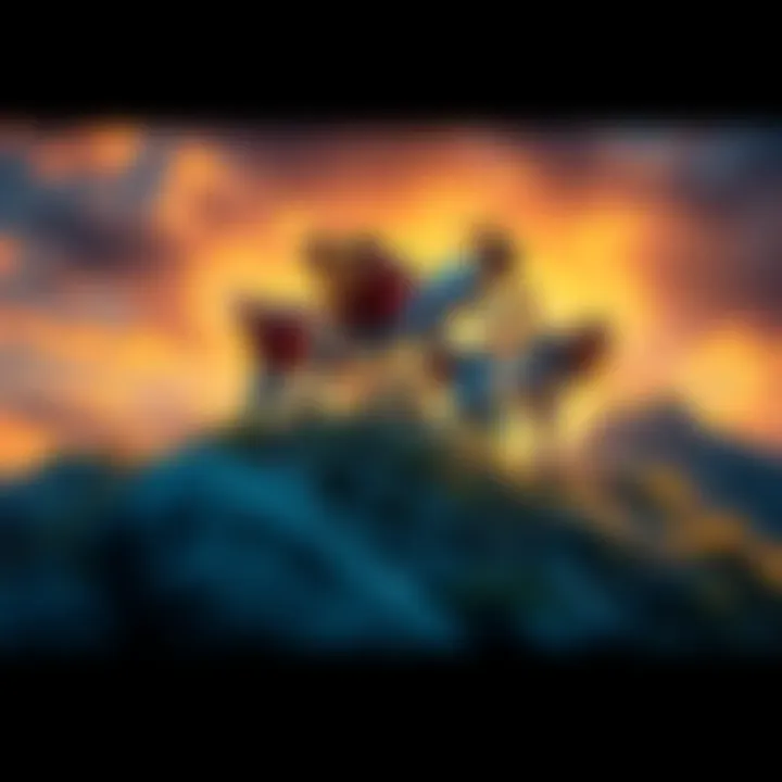 Children overcoming challenges A group of kids supporting each other while climbing a small hill, showing teamwork and determination.