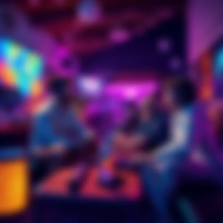 A relaxed group of gamers aged 30 and over playing Destiny 2 together in a cozy setting.