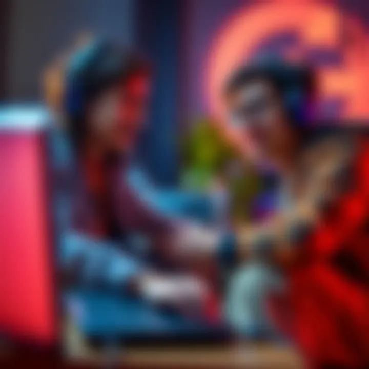 Two gamers collaborating in a relaxing gaming session for a survivor event