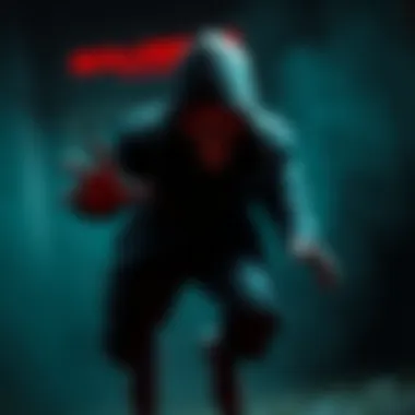 Chilling killer character in gameplay A terrifying game character lurking in the shadows, ready to jump scare players with an intimidating running animation.