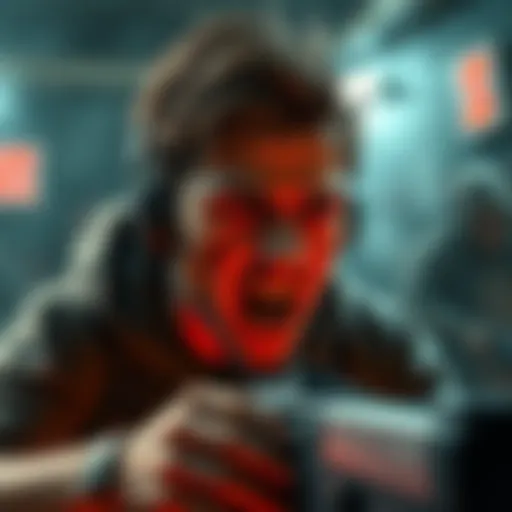 A gamer reacts intensely to a scary scene in a video game that rivals Silent Hill's frightening moments.