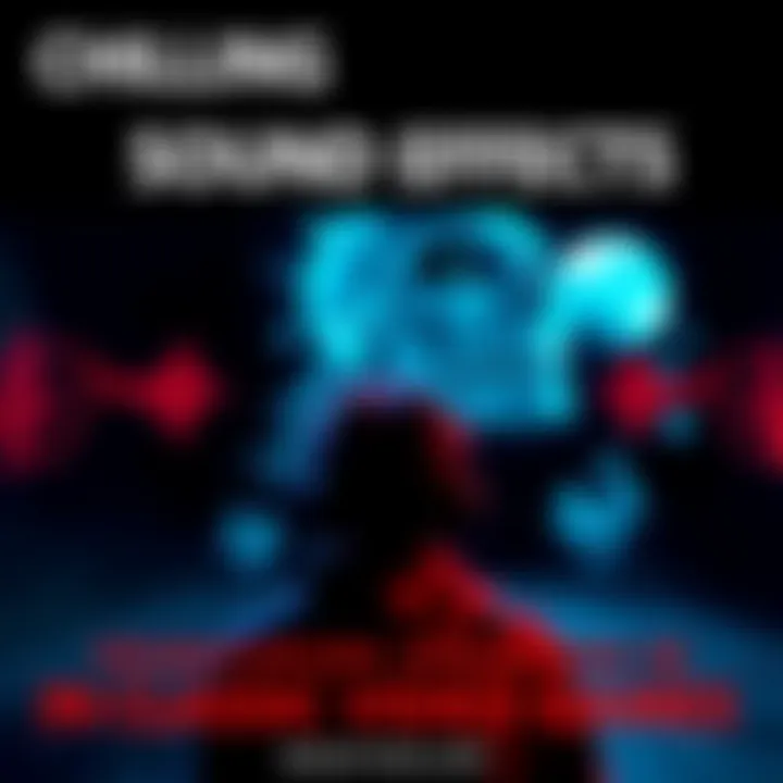 Chilling Sound Effects in Gaming A dark game scene showing a character facing a haunting backdrop with eerie sound waves depicted, representing unsettling moments in classic video games.