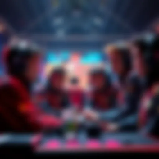 A Chinese esports team in a tense discussion over possible disqualification during a gaming tournament