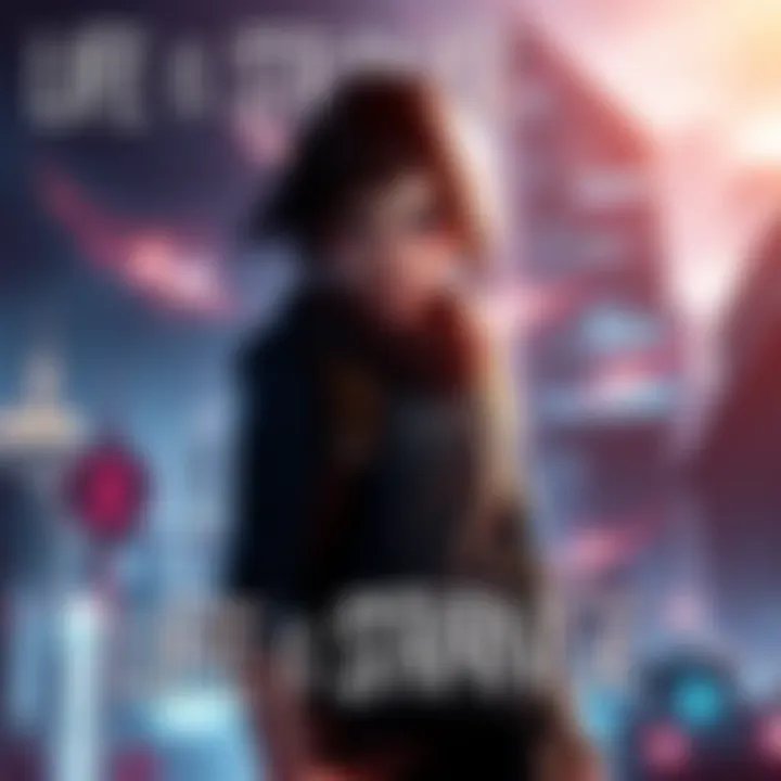Chloe stands confidently, surrounded by visual effects representing her powers, as a city skyline looms behind her, hinting at the conflict ahead.