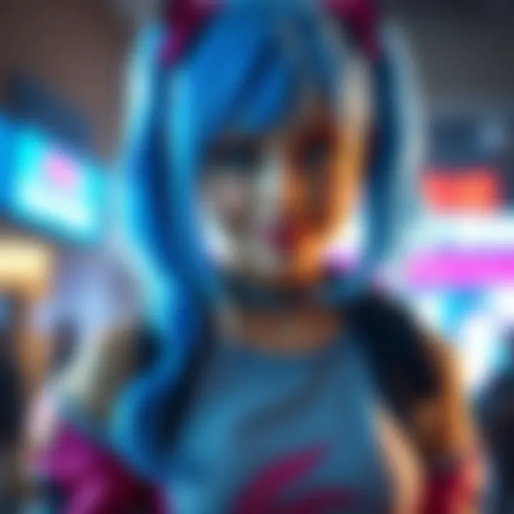 Chloe Price Cosplay A stunning cosplay of Chloe Price, featuring blue hair and a stylish outfit inspired by the character.