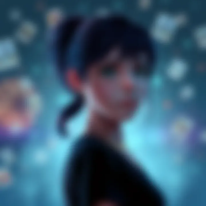 A thoughtful representation of Chloe, a deceased character, surrounded by fading memories of her relationship with Max, looking contemplative.