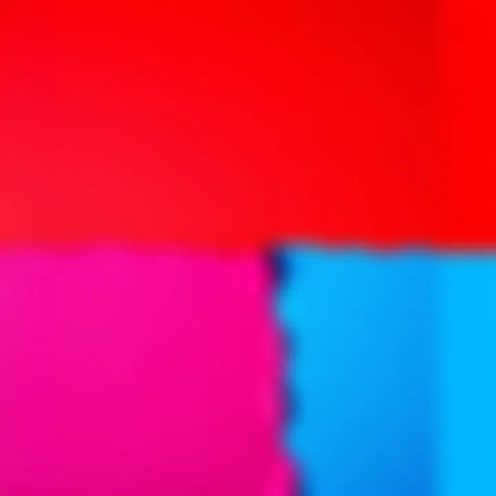 Choice Between Red and Blue Two color swatches, one red and one blue, representing the decision between the two colors in various contexts.