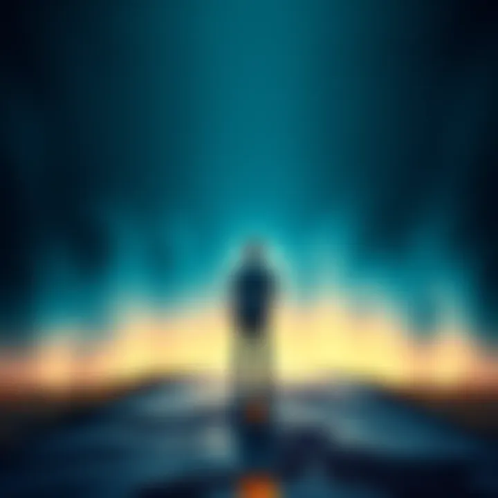 Choices Ahead A person standing at a crossroads, contemplating different paths to take, symbolizing decision-making