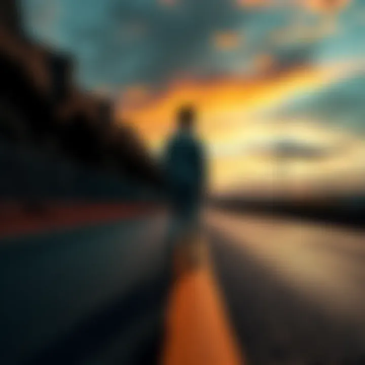 A person standing at a crossroads, symbolizing the choices between confinement and freedom in personal relationships.