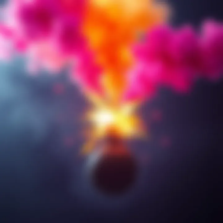 A choke bomb exploding with colorful smoke effects, illustrating its disruptive impact on gameplay.